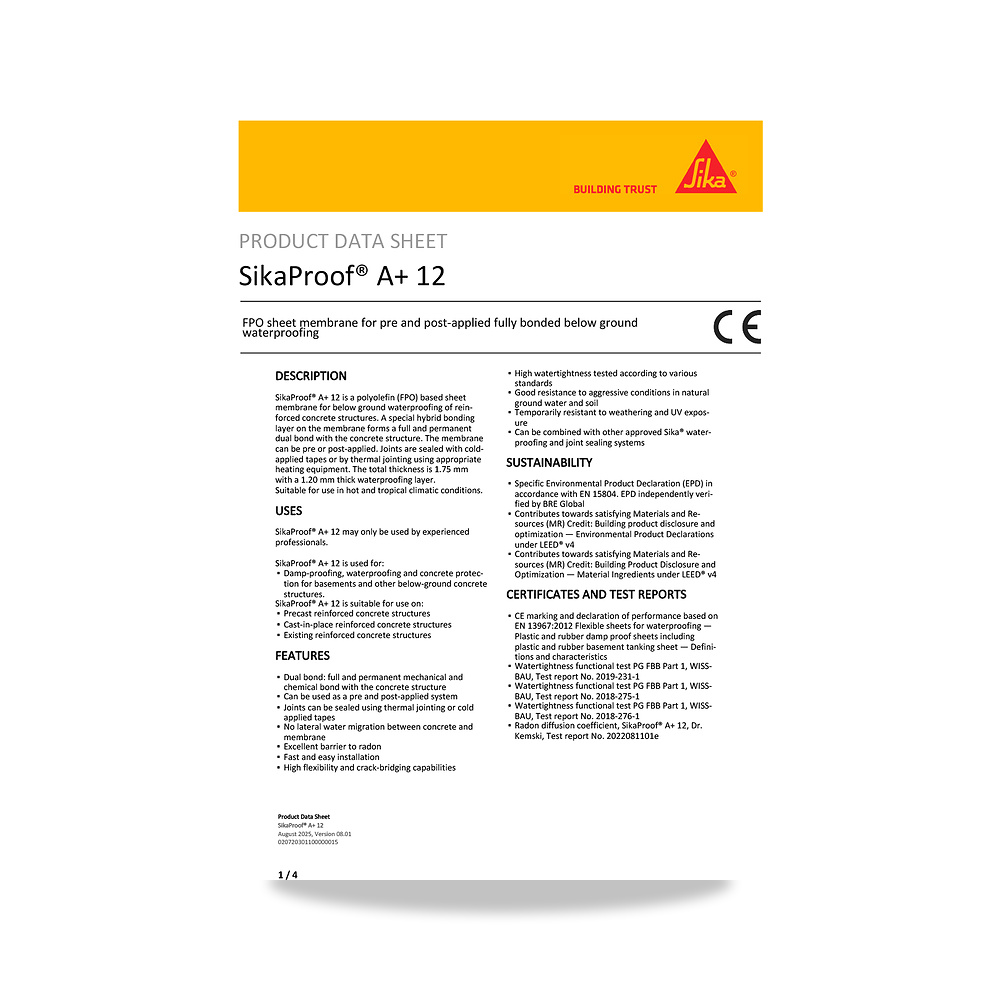 صورة منتج عازل مائي وحماية للأسطح والخرسانة والأساسات سيكا (Sika) موديل SikaProof A+ 12 - كود الصنف reemco-2027-1444283 - ماركة يباع من خلال reemco - توريد وتصوير حصري لشركة ريمكو القابضة السعودية