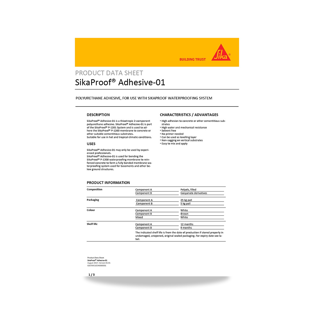 صورة منتج عازل مائي وحماية للأسطح والخرسانة والأساسات سيكا (Sika) موديل SikaProof Adhesive-01 - كود الصنف reemco-2027-1444286 - ماركة يباع من خلال reemco - توريد وتصوير حصري لشركة ريمكو القابضة السعودية