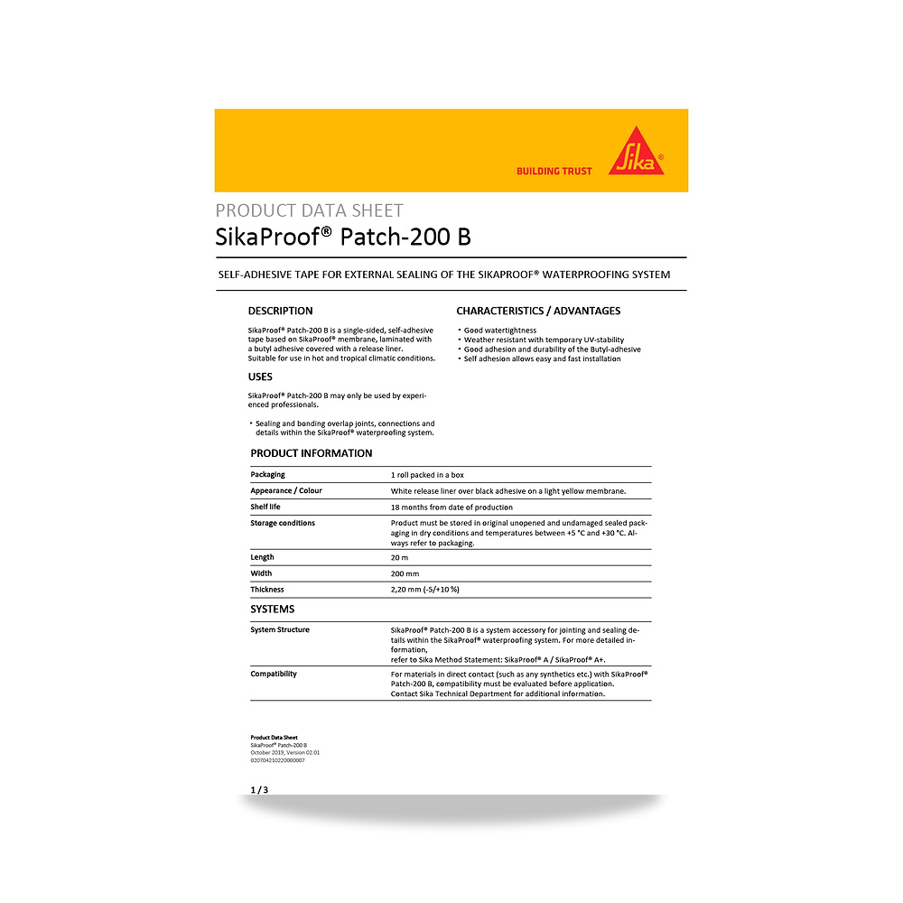 صورة منتج عازل مائي وحماية للأسطح والخرسانة والأساسات سيكا (Sika) موديل SikaProof Patch-200 B - كود الصنف reemco-2027-1444287 - ماركة يباع من خلال reemco - توريد وتصوير حصري لشركة ريمكو القابضة السعودية