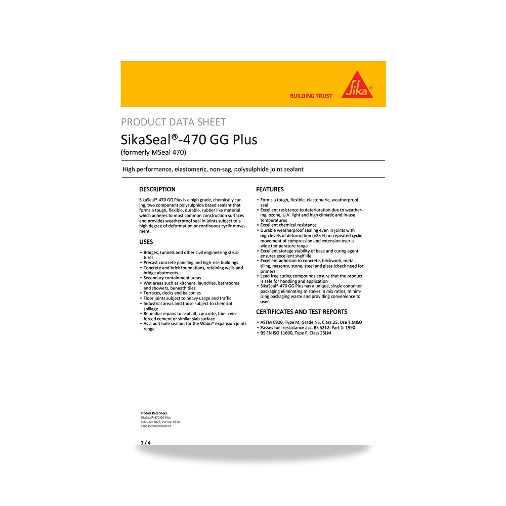 صورة منتج مسامير وبراغي وفيشر وخوابير سيكا (Sika) موديل SikaSeal-470 GG Plus - كود الصنف reemco-2027-1444307 - ماركة يباع من خلال reemco - توريد وتصوير حصري لشركة ريمكو القابضة السعودية