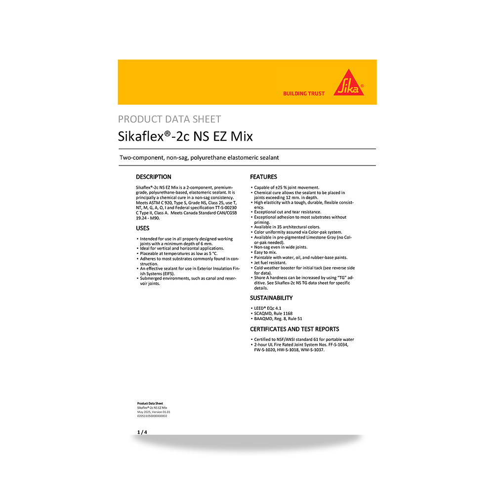صورة منتج معجون ومانع تسرب مرن لفواصل التمدد والإنشاءات سيكا (Sika) موديل Sikaflex-2c NS EZ Mix - كود الصنف reemco-2027-1444312 - ماركة يباع من خلال reemco - توريد وتصوير حصري لشركة ريمكو القابضة السعودية
