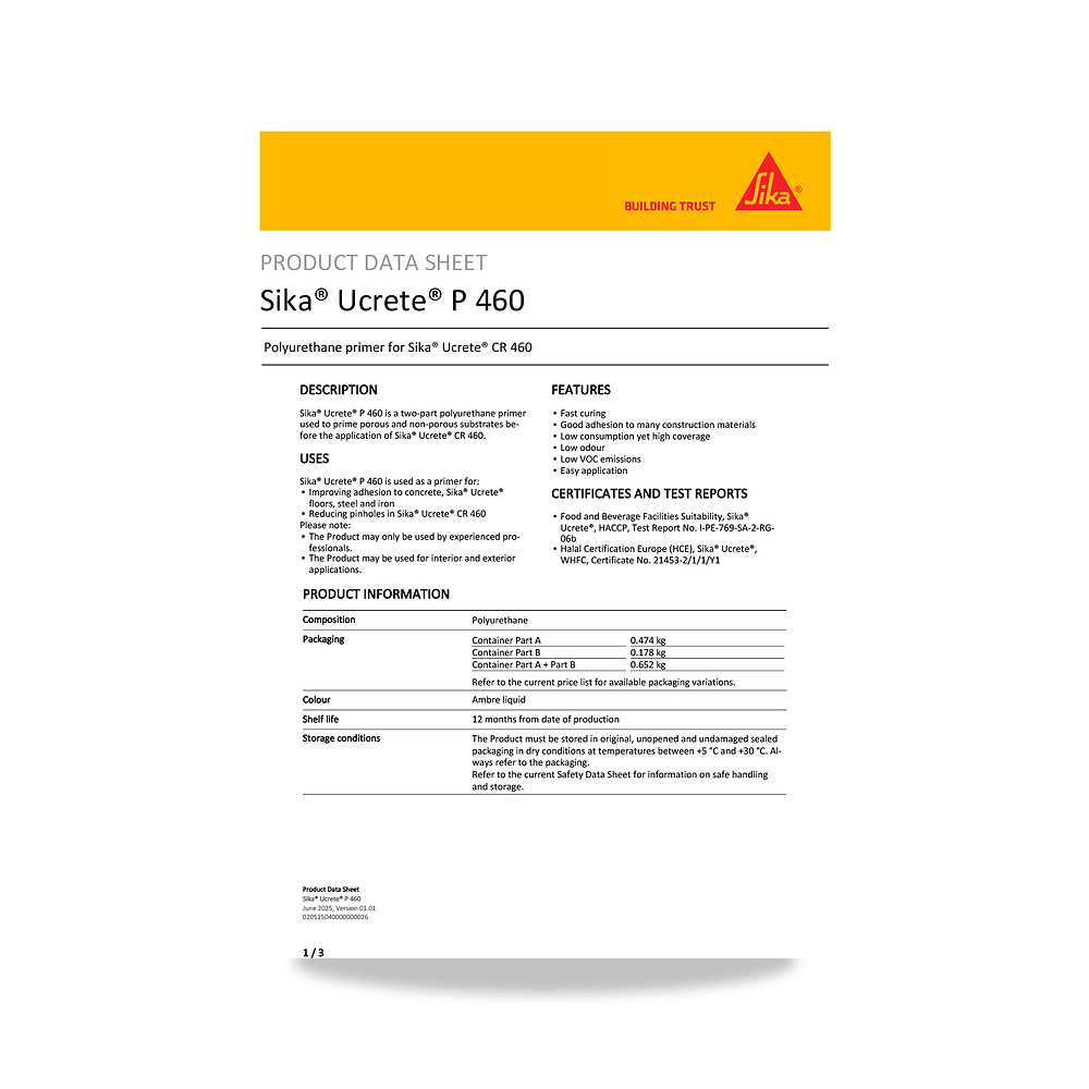 صورة منتج مسامير وبراغي وفيشر وخوابير سيكا (Sika) موديل Sika Ucrete P 460 - كود الصنف reemco-2027-1444314 - ماركة يباع من خلال reemco - توريد وتصوير حصري لشركة ريمكو القابضة السعودية