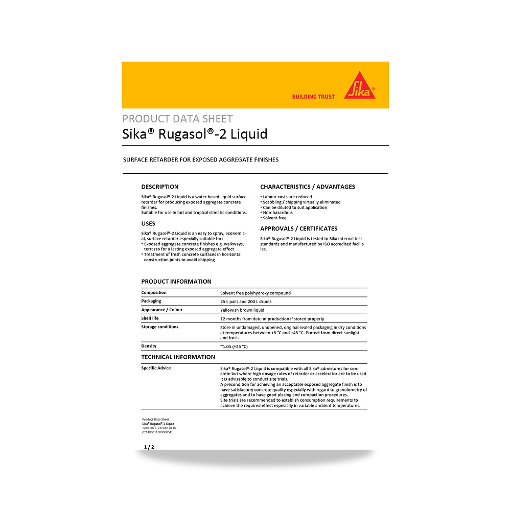 صورة منتج إضافة خرسانية لتحسين الخواص وتقليل المياه (Admixture) سيكا (Sika) موديل Sika Rugasol-2 Liquid - كود الصنف reemco-2027-1444342 - ماركة يباع من خلال reemco - توريد وتصوير حصري لشركة ريمكو القابضة السعودية