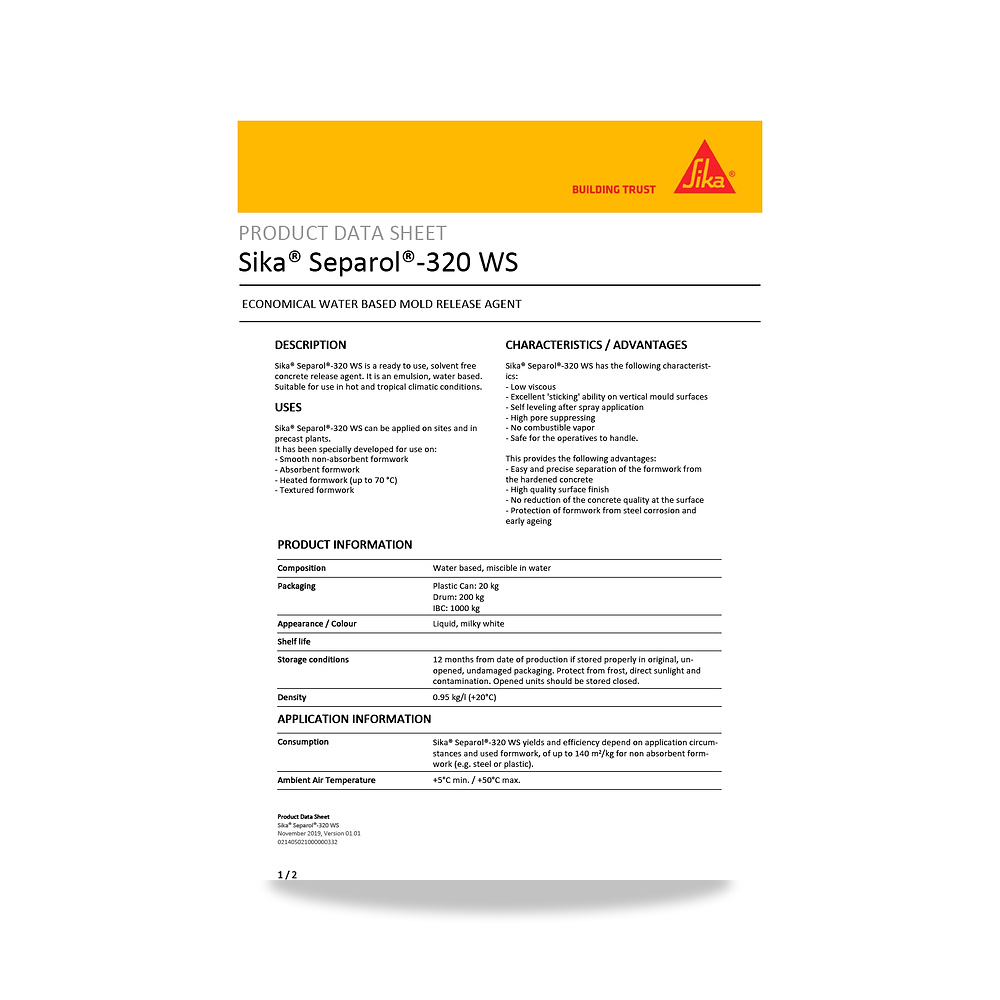صورة منتج إضافة خرسانية لتحسين الخواص وتقليل المياه (Admixture) سيكا (Sika) موديل Sika Separol-320 WS - كود الصنف reemco-2027-1444346 - ماركة يباع من خلال reemco - توريد وتصوير حصري لشركة ريمكو القابضة السعودية