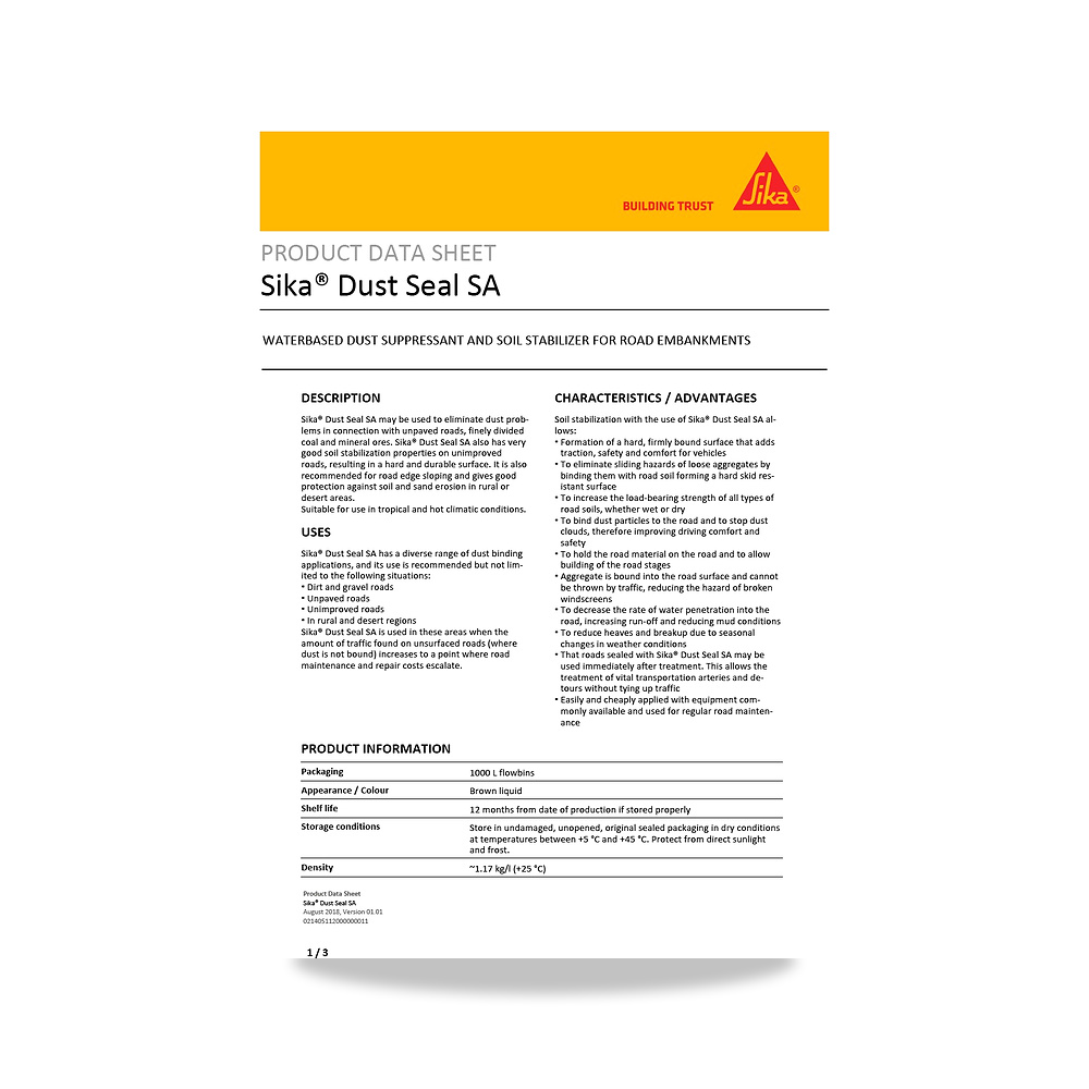 صورة منتج إضافة خرسانية لتحسين الخواص وتقليل المياه (Admixture) سيكا (Sika) موديل Sika Dust Seal SA - كود الصنف reemco-2027-1444348 - ماركة يباع من خلال reemco - توريد وتصوير حصري لشركة ريمكو القابضة السعودية