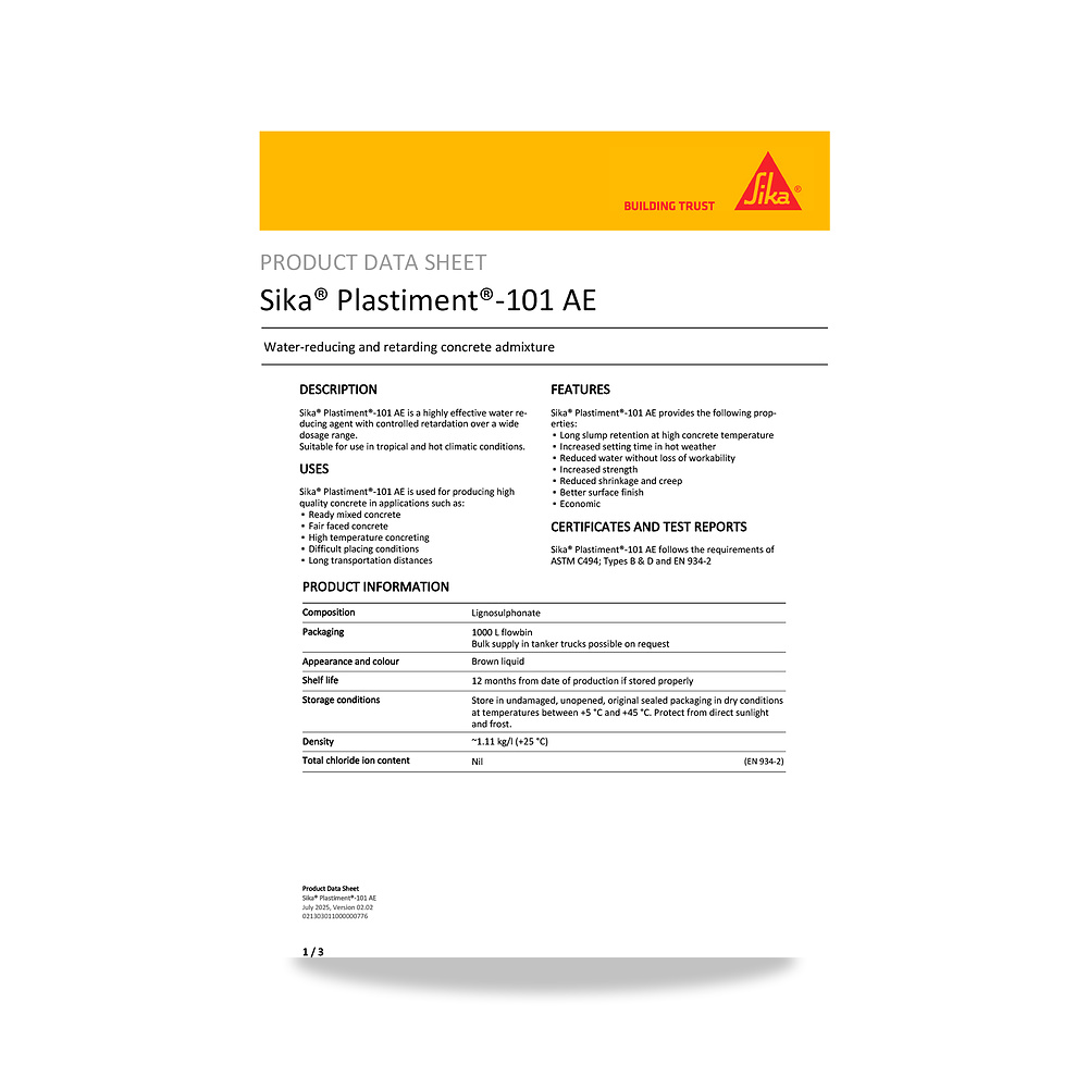 صورة منتج مسامير وبراغي وفيشر وخوابير سيكا (Sika) موديل Sika Plastiment-101 AE - كود الصنف reemco-2027-1444372 - ماركة يباع من خلال reemco - توريد وتصوير حصري لشركة ريمكو القابضة السعودية