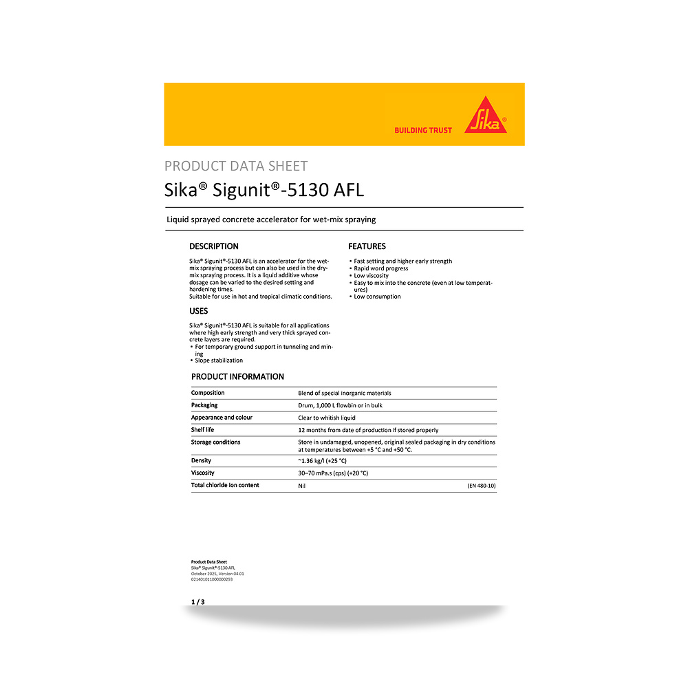 صورة منتج إضافة خرسانية لتحسين الخواص وتقليل المياه (Admixture) سيكا (Sika) موديل Sika Sigunit-5130 AFL - كود الصنف reemco-2027-1444398 - ماركة يباع من خلال reemco - توريد وتصوير حصري لشركة ريمكو القابضة السعودية