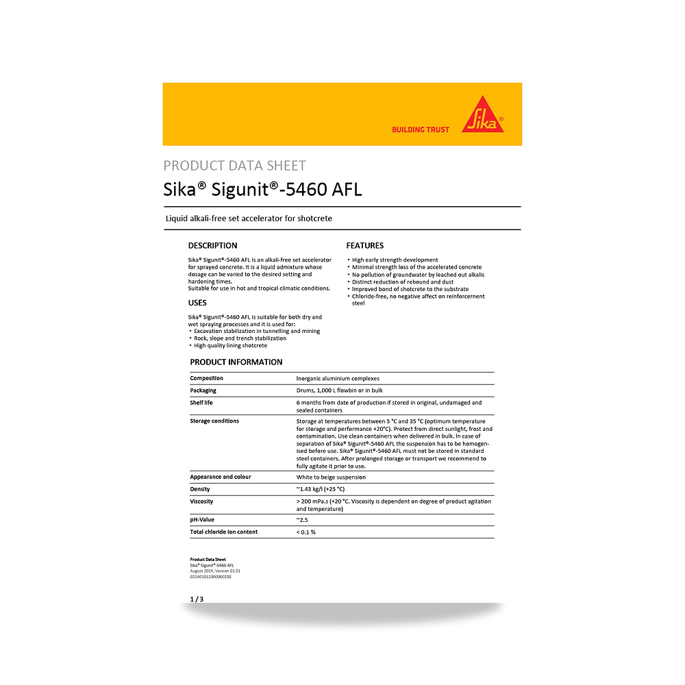 صورة منتج إضافة خرسانية لتحسين الخواص وتقليل المياه (Admixture) سيكا (Sika) موديل Sika Sigunit-5460 AFL - كود الصنف reemco-2027-1444399 - ماركة يباع من خلال reemco - توريد وتصوير حصري لشركة ريمكو القابضة السعودية