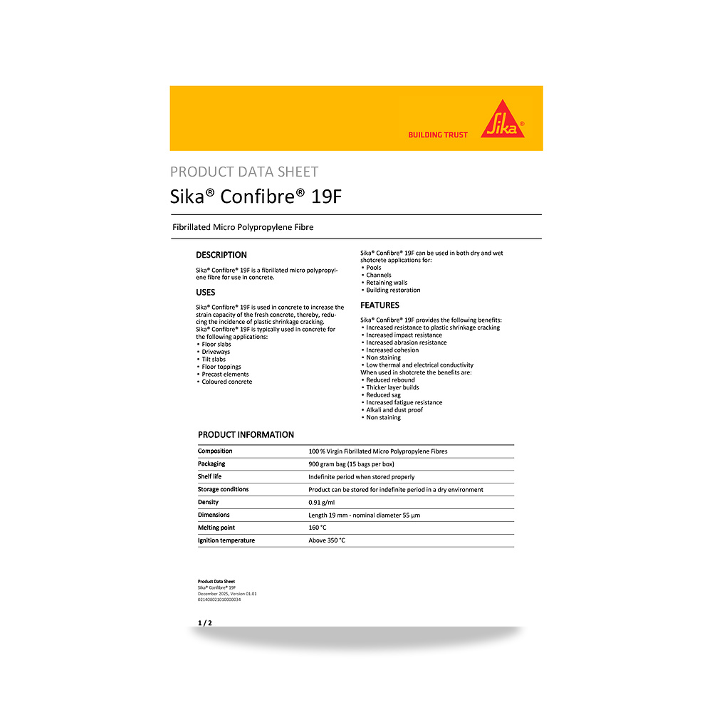 صورة منتج مسامير وبراغي وفيشر وخوابير سيكا (Sika) موديل Sika Confibre 19F - كود الصنف reemco-2027-1444409 - ماركة يباع من خلال reemco - توريد وتصوير حصري لشركة ريمكو القابضة السعودية