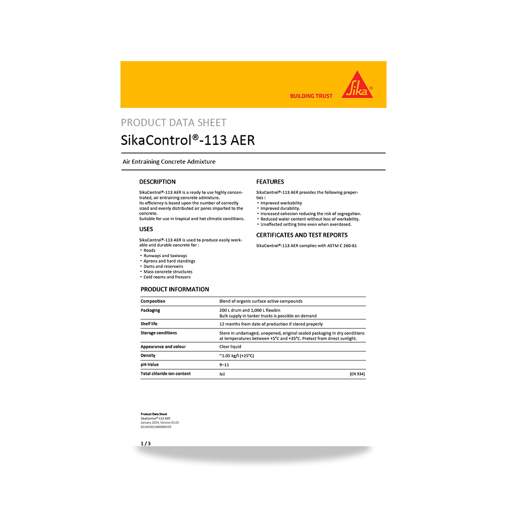 صورة منتج مسامير وبراغي وفيشر وخوابير سيكا (Sika) موديل SikaControl-113 AER - كود الصنف reemco-2027-1444438 - ماركة يباع من خلال reemco - توريد وتصوير حصري لشركة ريمكو القابضة السعودية