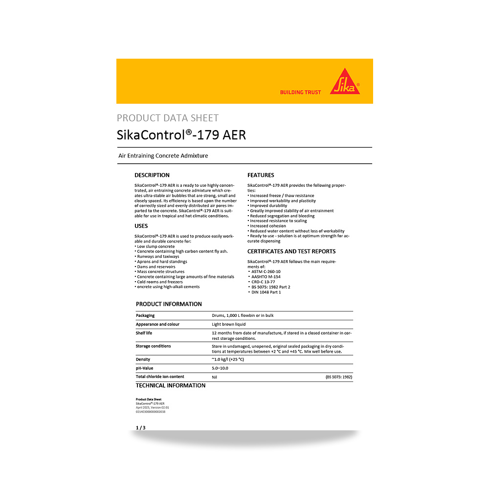 صورة منتج مسامير وبراغي وفيشر وخوابير سيكا (Sika) موديل SikaControl-179 AER - كود الصنف reemco-2027-1444441 - ماركة يباع من خلال reemco - توريد وتصوير حصري لشركة ريمكو القابضة السعودية