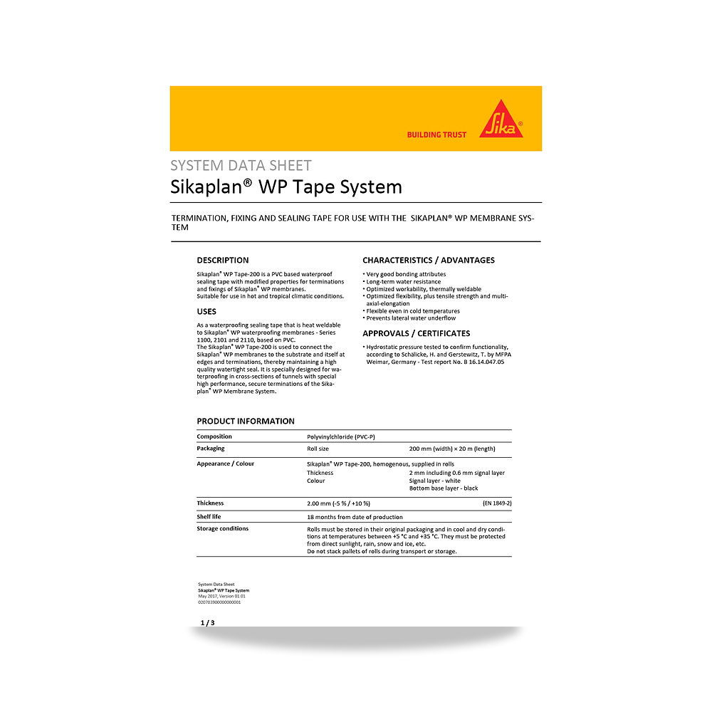 صورة منتج عازل مائي وحماية للأسطح والخرسانة والأساسات سيكا (Sika) موديل Sikaplan WP Tape System - كود الصنف reemco-2027-1444514 - ماركة يباع من خلال reemco - توريد وتصوير حصري لشركة ريمكو القابضة السعودية