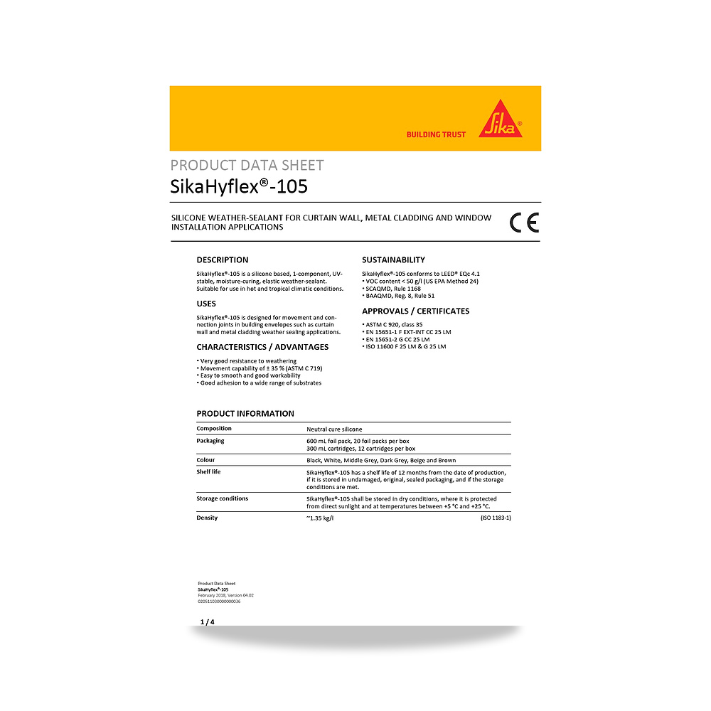 صورة منتج معجون ومانع تسرب مرن لفواصل التمدد والإنشاءات سيكا (Sika) موديل SikaHyflex-105 - كود الصنف reemco-2027-1444579 - ماركة يباع من خلال reemco - توريد وتصوير حصري لشركة ريمكو القابضة السعودية