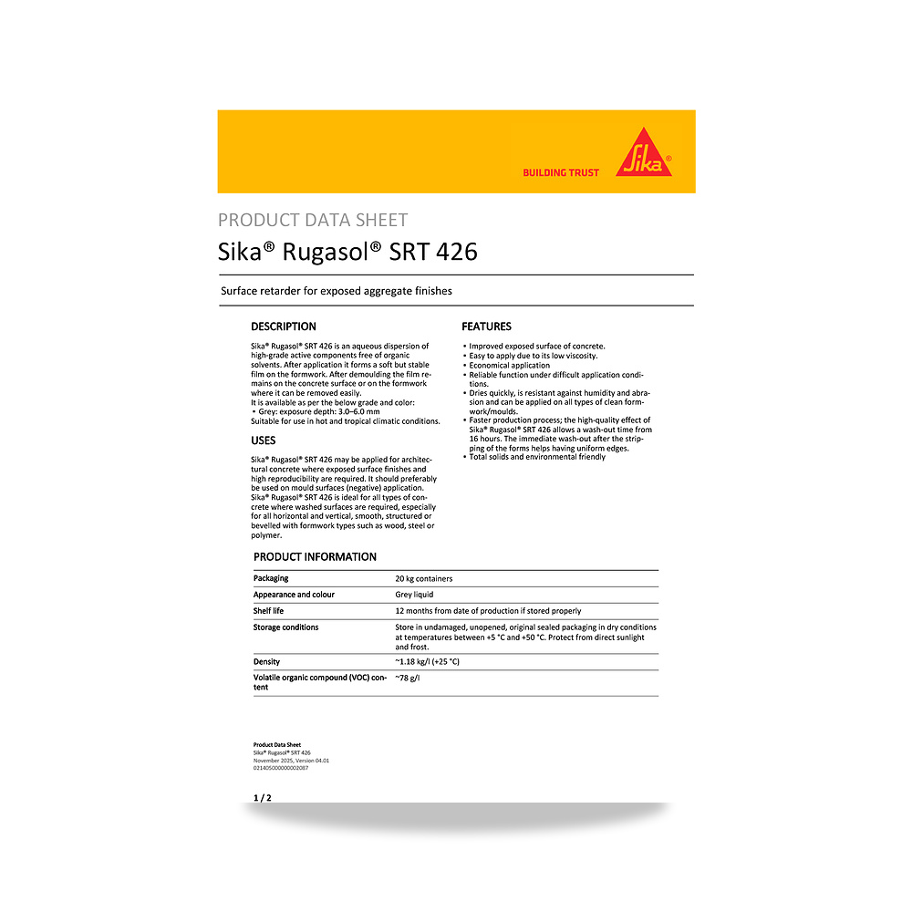 صورة منتج مسامير وبراغي وفيشر وخوابير سيكا (Sika) موديل Sika Rugasol SRT 426 - كود الصنف reemco-2027-1444602 - ماركة يباع من خلال reemco - توريد وتصوير حصري لشركة ريمكو القابضة السعودية