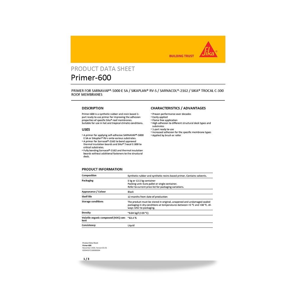 صورة منتج دهان أساس (برايمر) تأسيس وحماية للأسطح سيكا (Sika) موديل Primer-600 - كود الصنف reemco-2027-1444619 - ماركة يباع من خلال reemco - توريد وتصوير حصري لشركة ريمكو القابضة السعودية