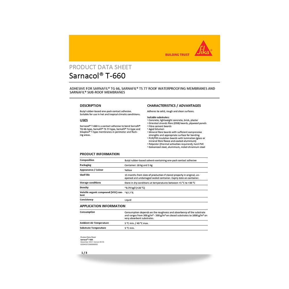 صورة منتج مسامير وبراغي وفيشر وخوابير سيكا (Sika) موديل Sarnacol T-660 - كود الصنف reemco-2027-1444620 - ماركة يباع من خلال reemco - توريد وتصوير حصري لشركة ريمكو القابضة السعودية