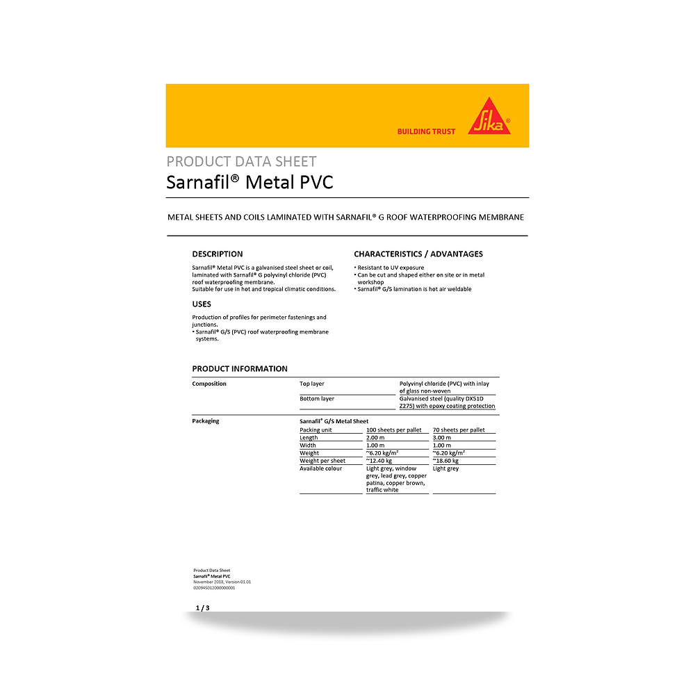 صورة منتج مسامير وبراغي وفيشر وخوابير سيكا (Sika) موديل Sarnafil Metal PVC - كود الصنف reemco-2027-1444621 - ماركة يباع من خلال reemco - توريد وتصوير حصري لشركة ريمكو القابضة السعودية