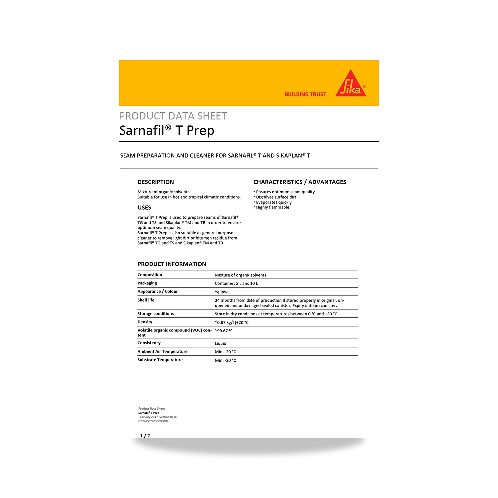 صورة منتج مسامير وبراغي وفيشر وخوابير سيكا (Sika) موديل Sarnafil T Prep - كود الصنف reemco-2027-1444622 - ماركة يباع من خلال reemco - توريد وتصوير حصري لشركة ريمكو القابضة السعودية