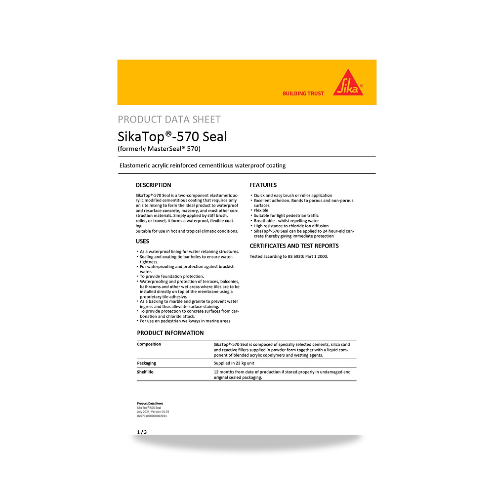 صورة منتج مونة ومركب إصلاح وترميم الخرسانة الإنشائية سيكا (Sika) موديل SikaTop-570 Seal - كود الصنف reemco-2027-1444642 - ماركة يباع من خلال reemco - توريد وتصوير حصري لشركة ريمكو القابضة السعودية