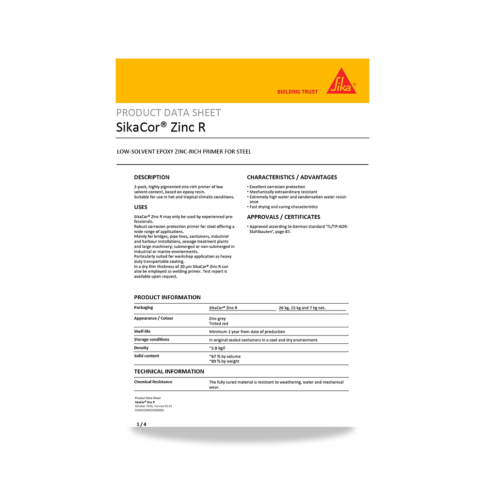 صورة منتج مسامير وبراغي وفيشر وخوابير سيكا (Sika) موديل SikaCor Zinc R - كود الصنف reemco-2027-1444650 - ماركة يباع من خلال reemco - توريد وتصوير حصري لشركة ريمكو القابضة السعودية
