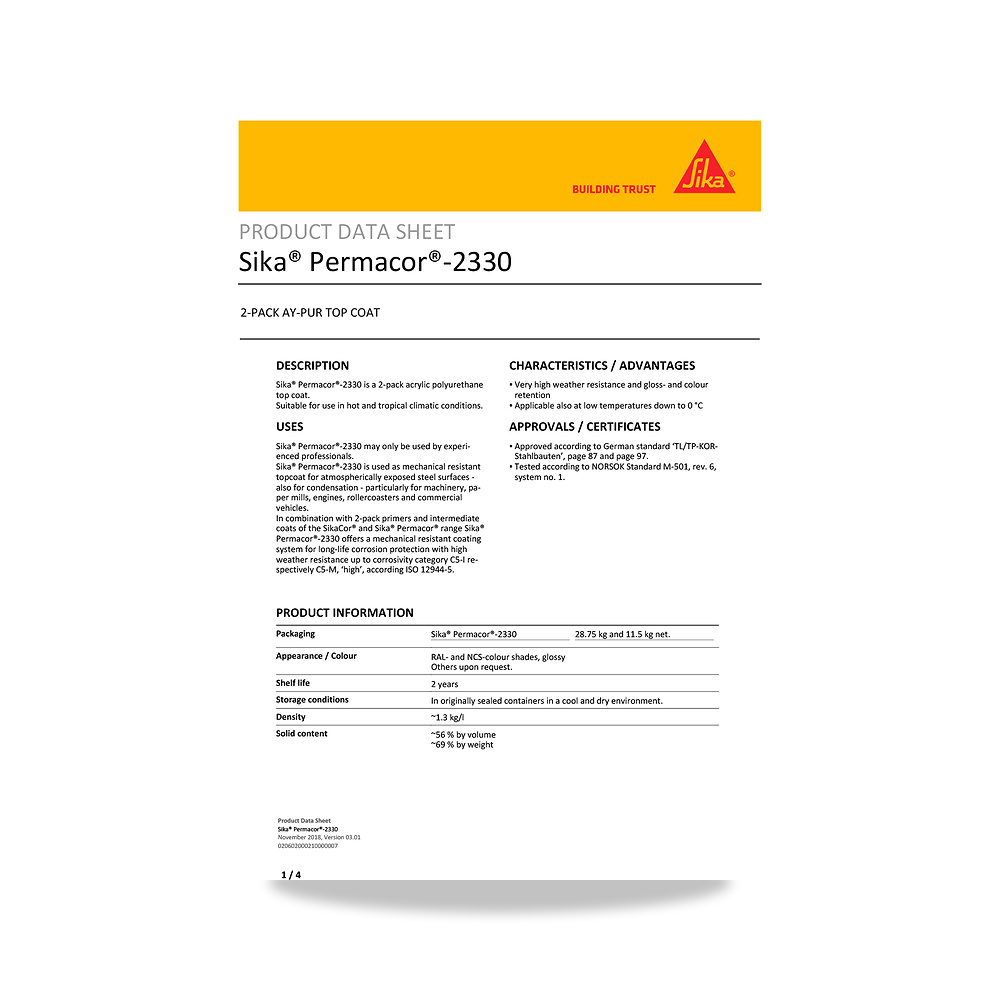 صورة منتج مسامير وبراغي وفيشر وخوابير سيكا (Sika) موديل Sika Permacor-2330 - كود الصنف reemco-2027-1444651 - ماركة يباع من خلال reemco - توريد وتصوير حصري لشركة ريمكو القابضة السعودية