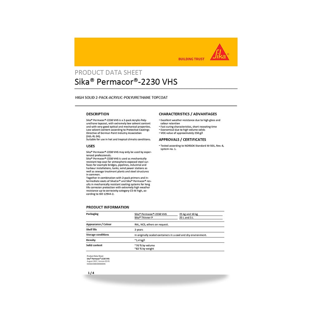 صورة منتج مسامير وبراغي وفيشر وخوابير سيكا (Sika) موديل Sika Permacor-2230 VHS - كود الصنف reemco-2027-1444652 - ماركة يباع من خلال reemco - توريد وتصوير حصري لشركة ريمكو القابضة السعودية
