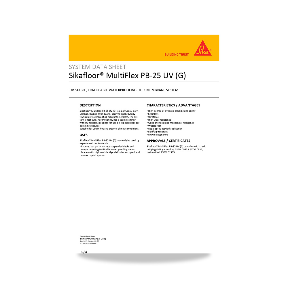 صورة منتج مونة وطلاء تقوية وتسوية الأرضيات الصناعية والخرسانية سيكا (Sika) موديل Sikafloor MultiFlex PB-25 UV (G) - كود الصنف reemco-2027-1444661 - ماركة يباع من خلال reemco - توريد وتصوير حصري لشركة ريمكو القابضة السعودية