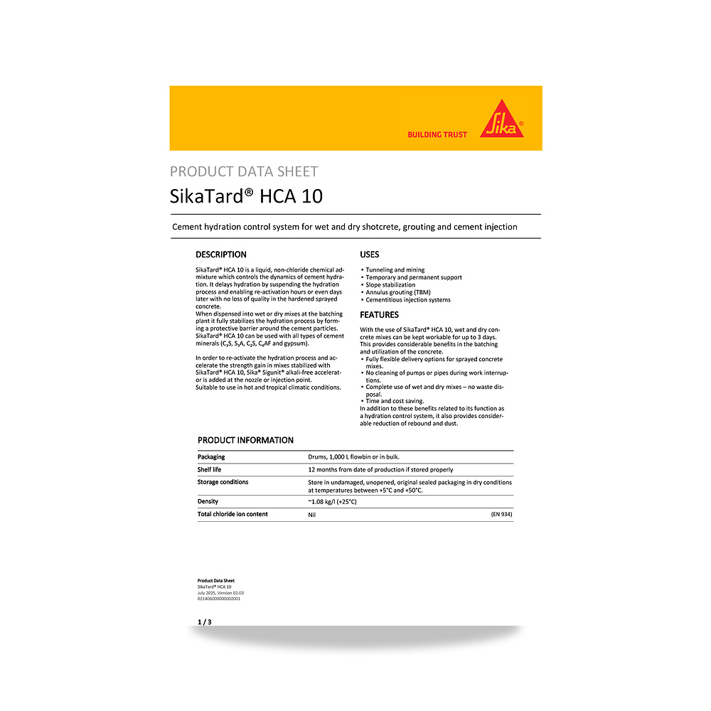 صورة منتج إضافة خرسانية لتحسين الخواص وتقليل المياه (Admixture) سيكا (Sika) موديل SikaTard HCA 10 - كود الصنف reemco-2027-1444685 - ماركة يباع من خلال reemco - توريد وتصوير حصري لشركة ريمكو القابضة السعودية