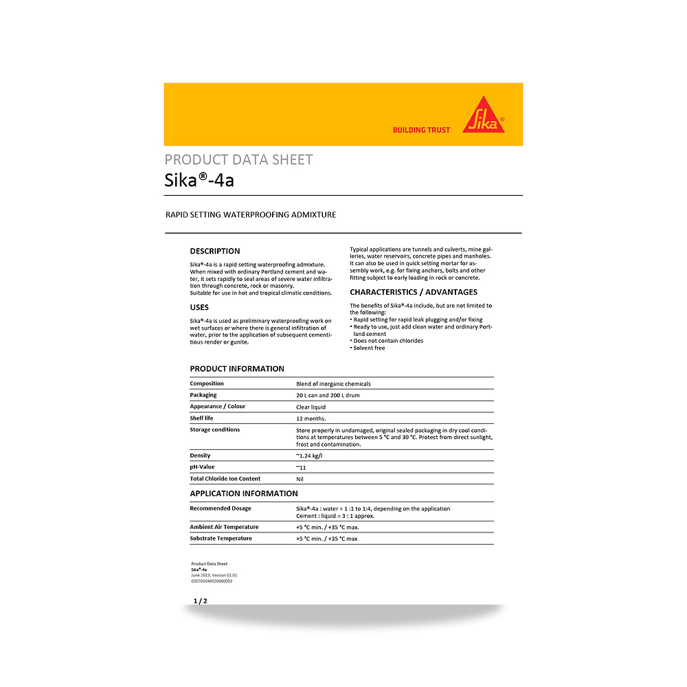 صورة منتج عازل مائي وحماية للأسطح والخرسانة والأساسات سيكا (Sika) موديل Sika-4a - كود الصنف reemco-2027-1444690 - ماركة يباع من خلال reemco - توريد وتصوير حصري لشركة ريمكو القابضة السعودية