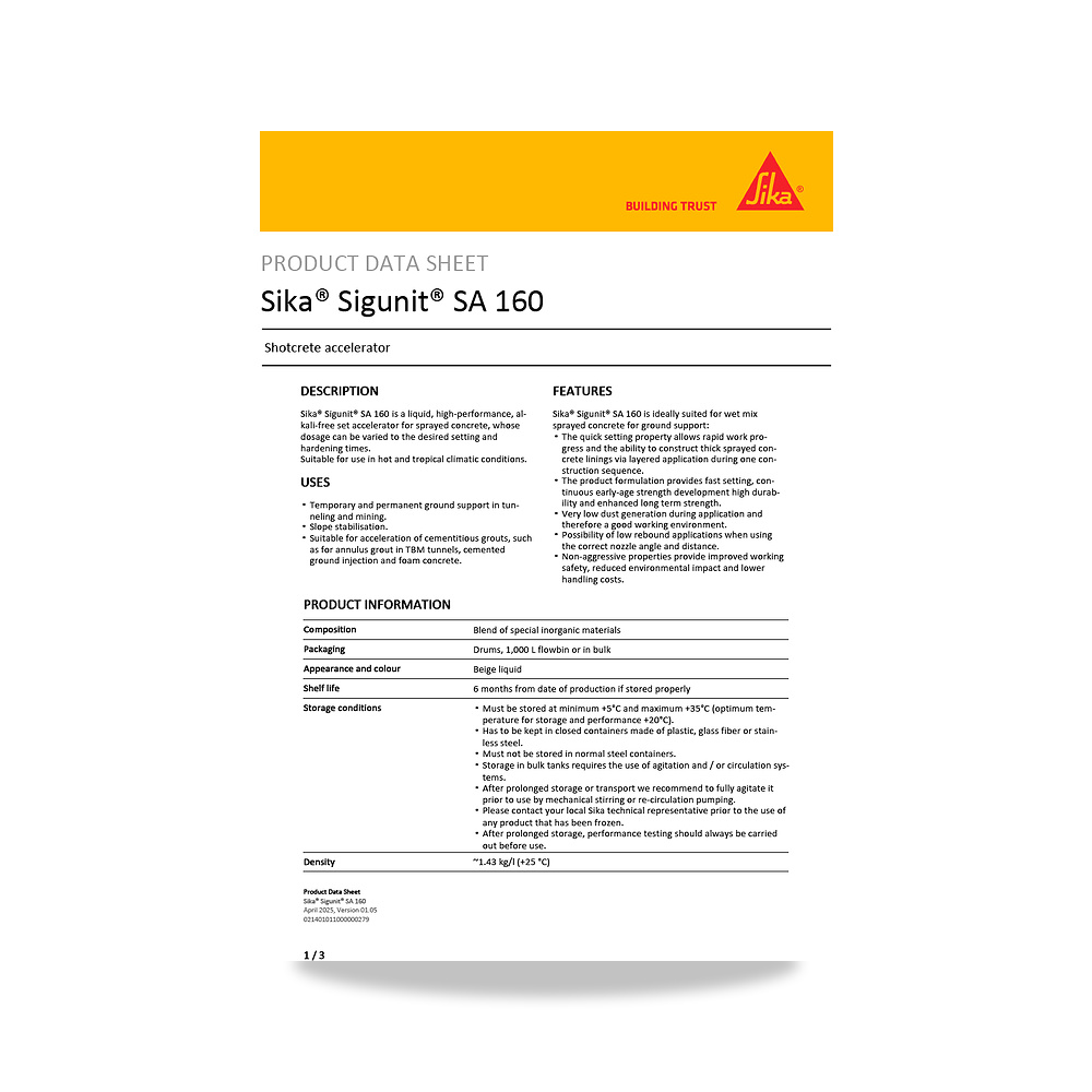 صورة منتج مسامير وبراغي وفيشر وخوابير سيكا (Sika) موديل Sika Sigunit SA 160 - كود الصنف reemco-2027-1444731 - ماركة يباع من خلال reemco - توريد وتصوير حصري لشركة ريمكو القابضة السعودية