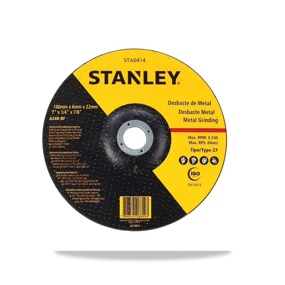 صورة منتج حجر وقرص جلخ مفرد عجلة حركة 180 مم 6 مم 22 مم 7 بوصة 4 بوصة ستانلي (STANLEY) موديل STA0414 - كود الصنف reemco-2027-1444934 - ماركة يباع من خلال reemco - توريد وتصوير حصري لشركة ريمكو القابضة السعودية