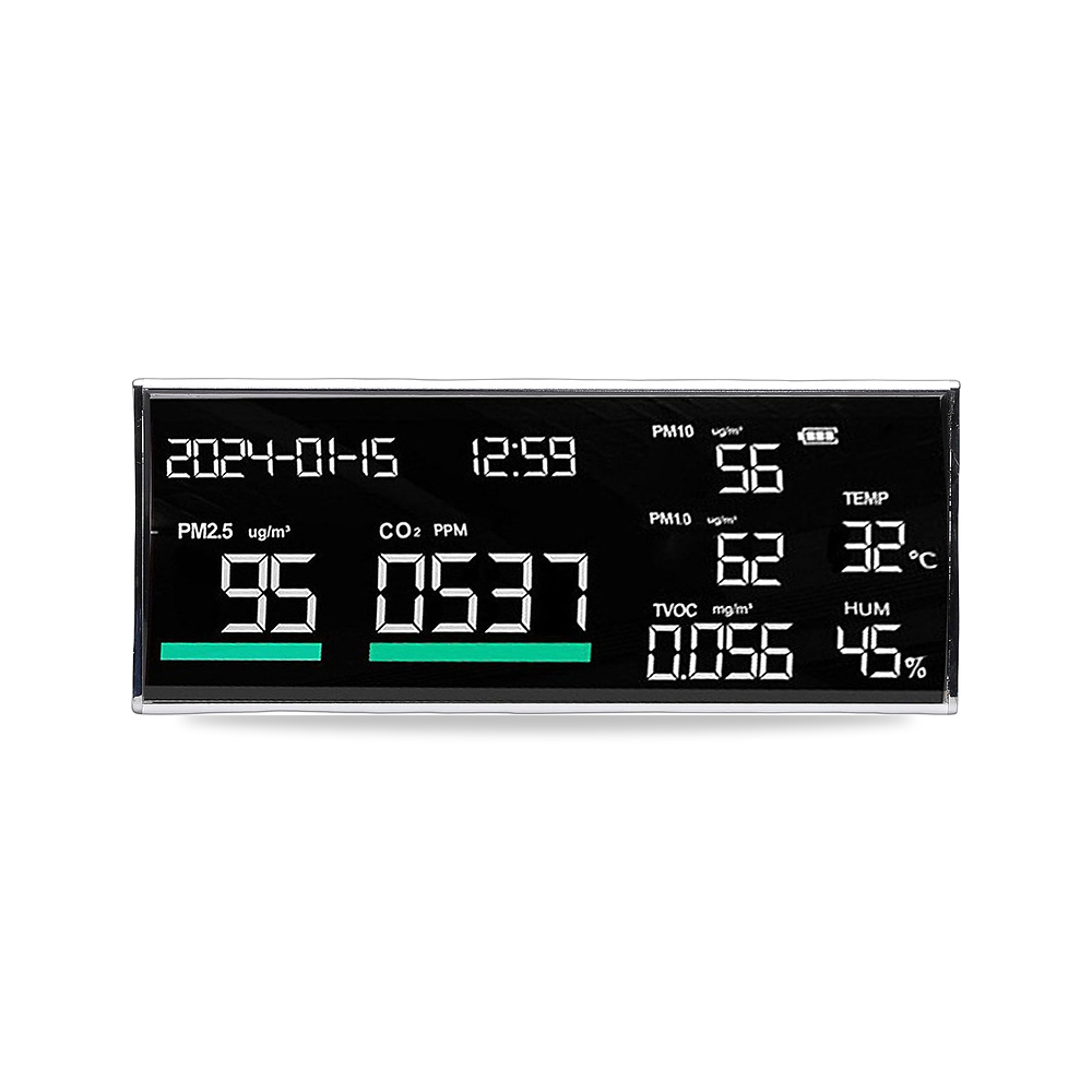 صورة منتج جهاز مراقبة جودة الهواء الداخلي 9 في 1 من يوسات PM2.5 PM1.0 CO2 TVOC مقياس درجة الحرارة والرطوبة مع عرض - كود الصنف reemco-2027-1473302 - ماركة يباع من خلال reemco - توريد وتصوير حصري لشركة ريمكو القابضة السعودية
