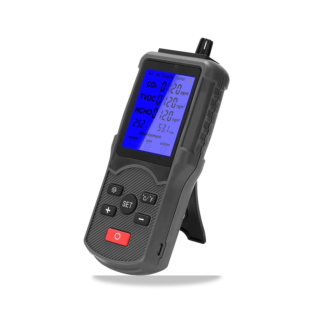 صورة منتج كاشف ثاني اكسيد الكربون CO2 TVOC HCHO من اولبيرلو، شامل لجودة الهواء ودرجة الحرارة والرطوبة، للمنزل والمكتب - كود الصنف reemco-2027-1474324 - ماركة يباع من خلال reemco - توريد وتصوير حصري لشركة ريمكو القابضة السعودية