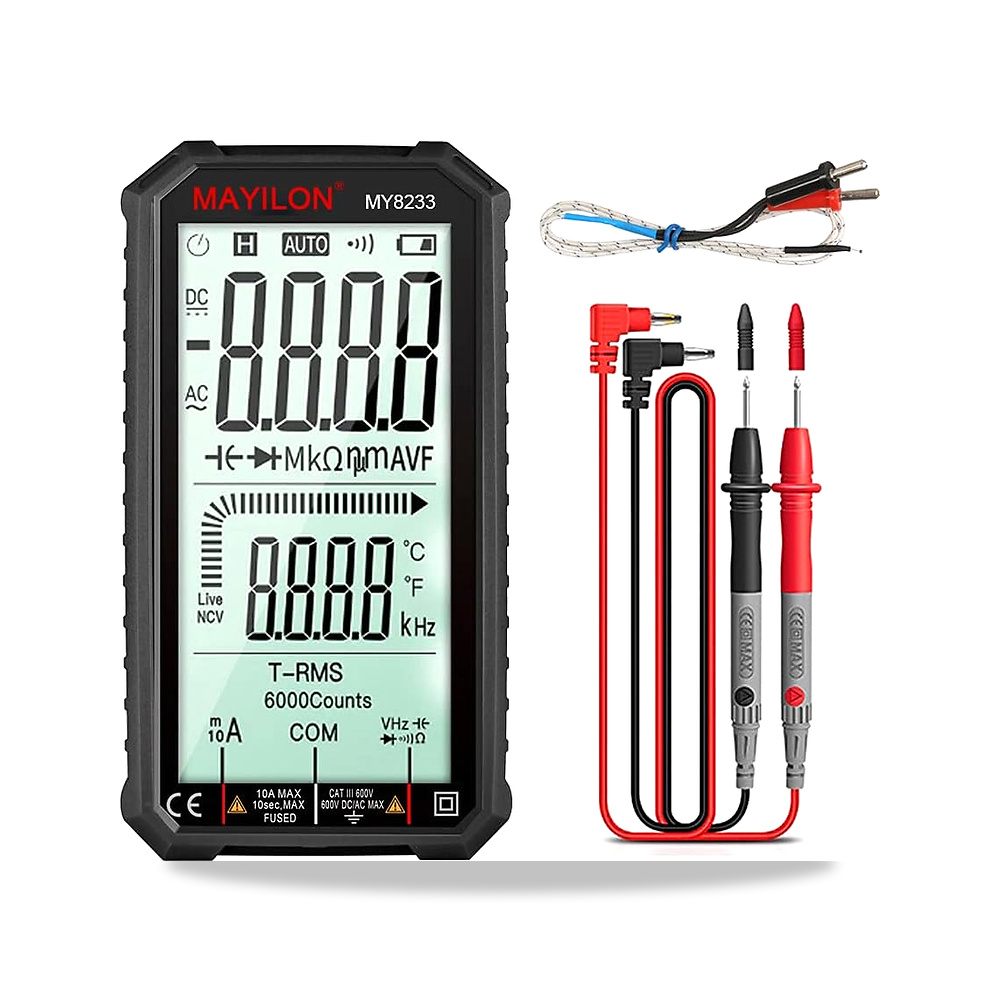 صورة منتج جهاز قياس متعدد، ايروفامي MY8233 LCD بشاشة كبيرة رقمية ذكية محمولة مع اضاءة خلفية، مقياس متعدد مباشر لجهد - كود الصنف reemco-2027-1476730 - ماركة يباع من خلال reemco - توريد وتصوير حصري لشركة ريمكو القابضة السعودية