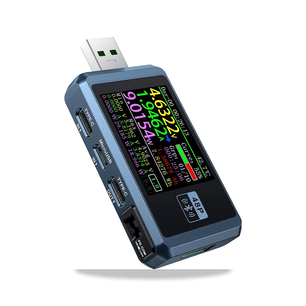 صورة منتج جهاز اختبار عرض متعدد الوظائف مكون من 6 ارقام FNB48P شحن USB نوع سي للكشف عن الاسلاك وكابل حساب سعة البطارية - كود الصنف reemco-2027-1478807 - ماركة يباع من خلال reemco - توريد وتصوير حصري لشركة ريمكو القابضة السعودية