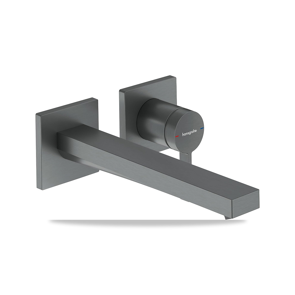 صورة منتج حوض مغسلة خزفي صنبور وحنفية مصرف وبالوعة هانسجرو – المادة Metal – اللون Brushed black chrome. - كود الصنف reemco-2027-1483220 - ماركة يباع من خلال reemco - توريد وتصوير حصري لشركة ريمكو القابضة السعودية