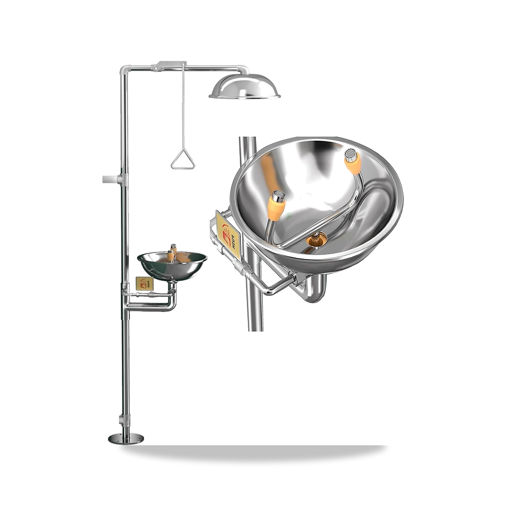 صورة منتج غسول العين الامن، محطة غسل للطوارئ مع دش – مجموعة اسعافات اولية متكاملة متعددة الوظائف من الستانلس ستيل - كود الصنف reemco-2027-1484787 - ماركة يباع من خلال reemco - توريد وتصوير حصري لشركة ريمكو القابضة السعودية