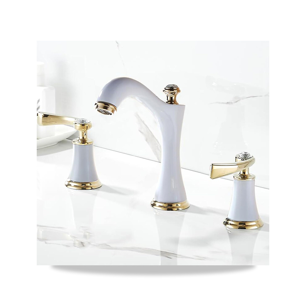 صورة منتج خلاط وصنبور مياه حوض مغسلة مزدوج موديل White – المادة A – نوع الخامة brass. - كود الصنف reemco-2027-1486895 - ماركة يباع من خلال reemco - توريد وتصوير حصري لشركة ريمكو القابضة السعودية