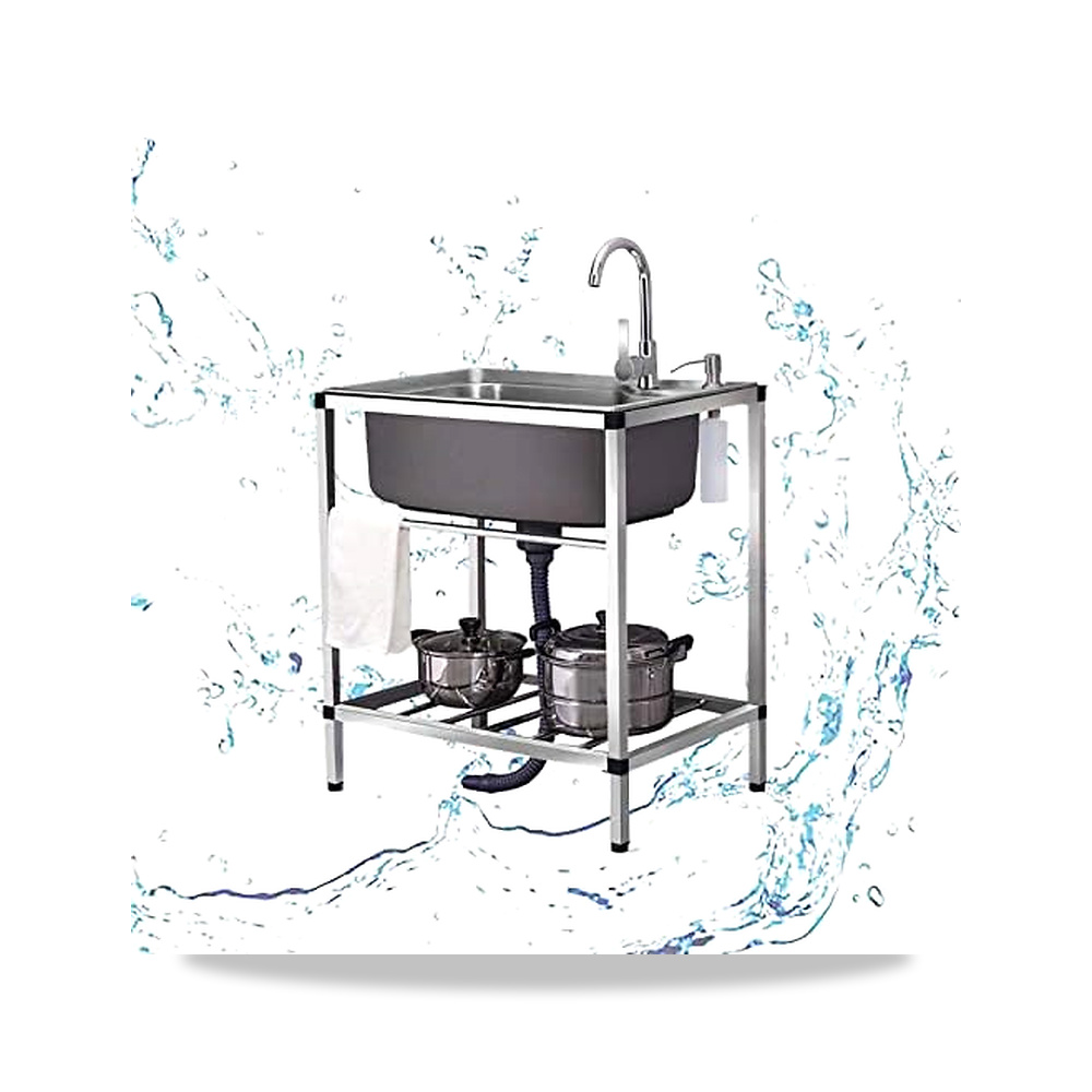 صورة منتج حوض من الستانلس ستيل، حوض متعدد الاستخدامات، حوض مطبخ تجاري، حوض محمول مع ماء ساخن وبارد. احواض متعددة - كود الصنف reemco-2027-1488223 - ماركة يباع من خلال reemco - توريد وتصوير حصري لشركة ريمكو القابضة السعودية