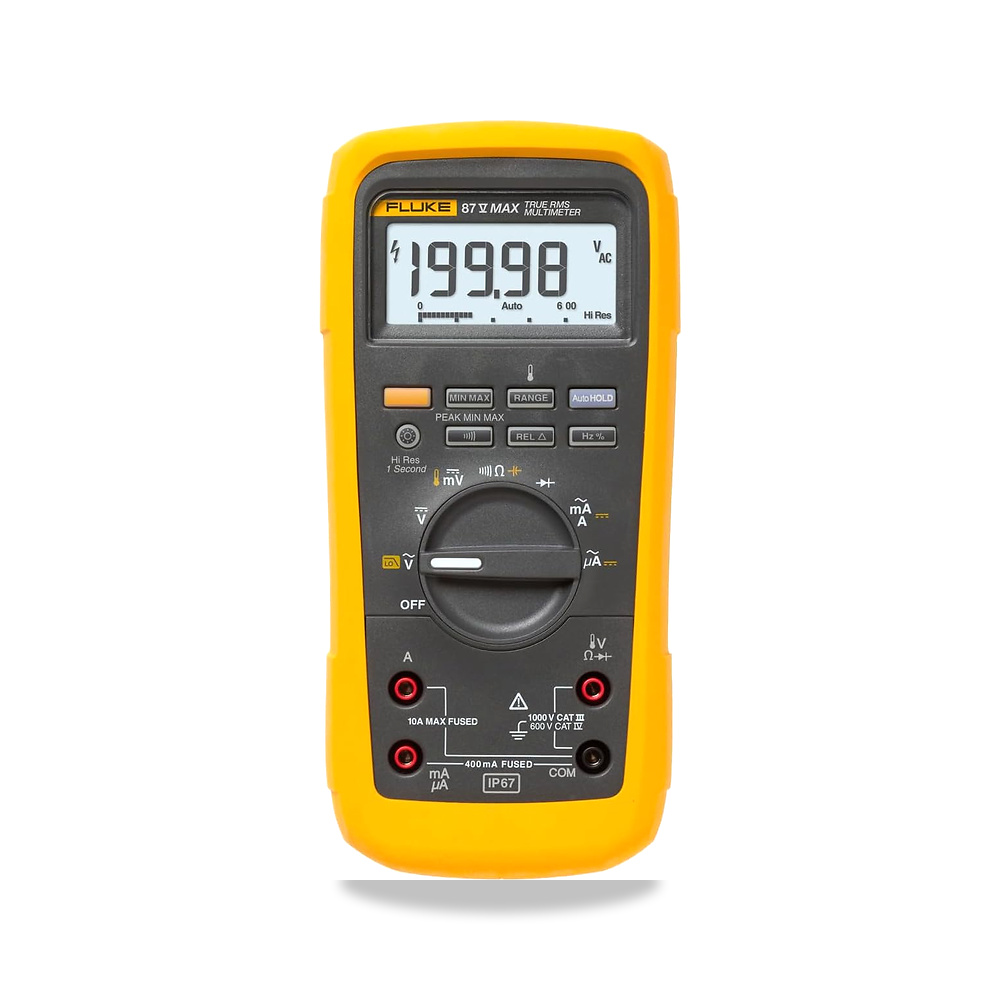 صورة منتج فلوك مقياس رقمي متعدد ترو ار ام اس 1000 فولت مع ميزان حرارة مدمج FLU87V-MAX – اللون أصفر – 29,5 x 40,6 x 8,5 سم - كود الصنف reemco-2027-1495917 - ماركة يباع من خلال reemco - توريد وتصوير حصري لشركة ريمكو القابضة السعودية
