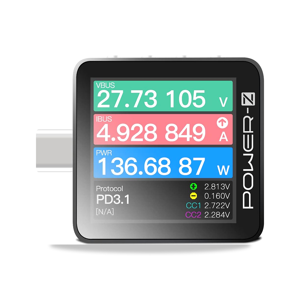 صورة منتج تشارجر لاب جهاز اختبار محمول بمنفذ USB نوع سي من باور-زد KM003C PD3.2 QC5.0 مقياس الجهد الرقمي - كود الصنف reemco-2027-1496451 - ماركة يباع من خلال reemco - توريد وتصوير حصري لشركة ريمكو القابضة السعودية