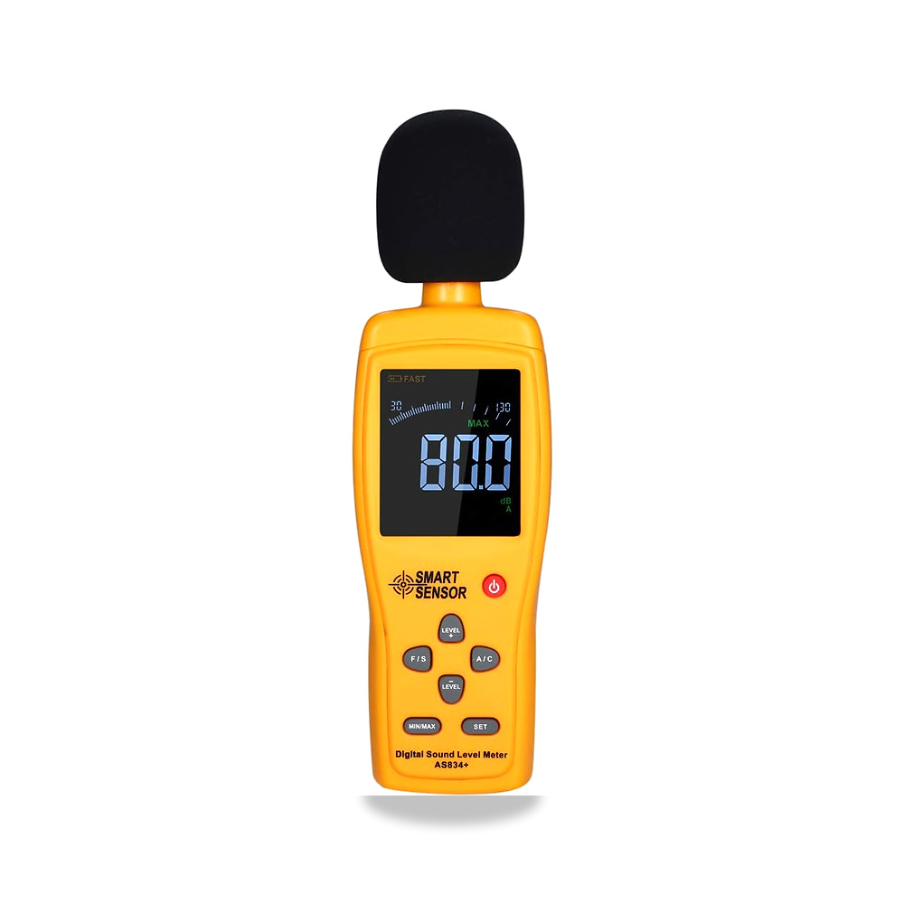 صورة منتج جهاز قياس الضوضاء الرقمي AS834+ مستوى الصوت مقياس LCD 30-130 ديسيبل فحص مراقبة ديسيبل – العرض الرقمي 4 أرقام - كود الصنف reemco-2027-1497560 - ماركة يباع من خلال reemco - توريد وتصوير حصري لشركة ريمكو القابضة السعودية