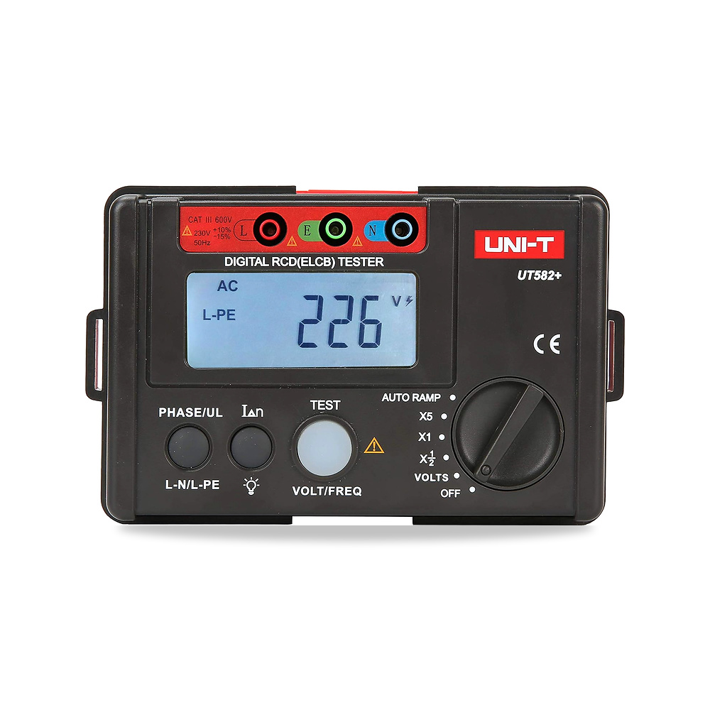 صورة منتج جهاز اختبار قواطع التيار المتبقي (ار سي دي/قاطع التسرب الأرضي) الرقمي -T UT582+، عداد 1000 مع مفتاح طور - كود الصنف reemco-2027-1497602 - ماركة يباع من خلال reemco - توريد وتصوير حصري لشركة ريمكو القابضة السعودية