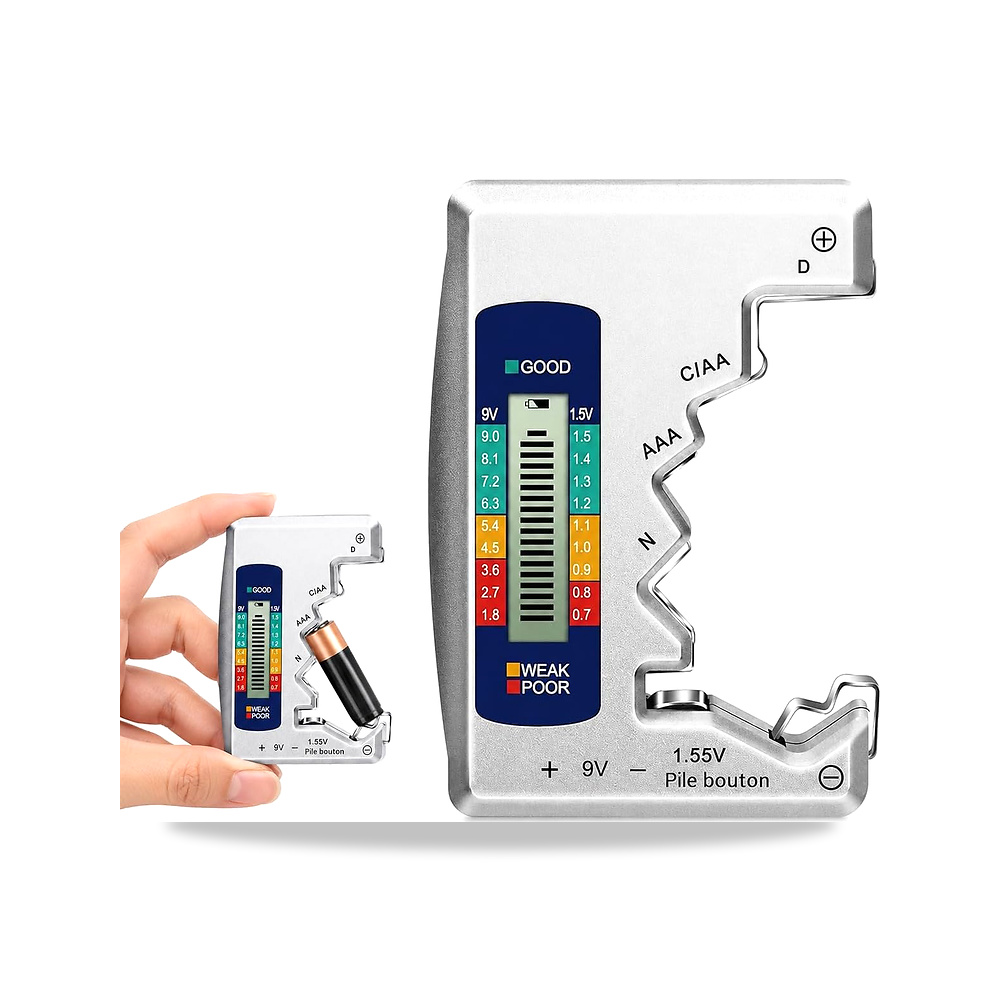 صورة منتج جهاز اختبار بطارية رقمي لخلايا زر AA AAA C D 9 فولت و1.55 فولت - كود الصنف reemco-2027-1497974 - ماركة يباع من خلال reemco - توريد وتصوير حصري لشركة ريمكو القابضة السعودية