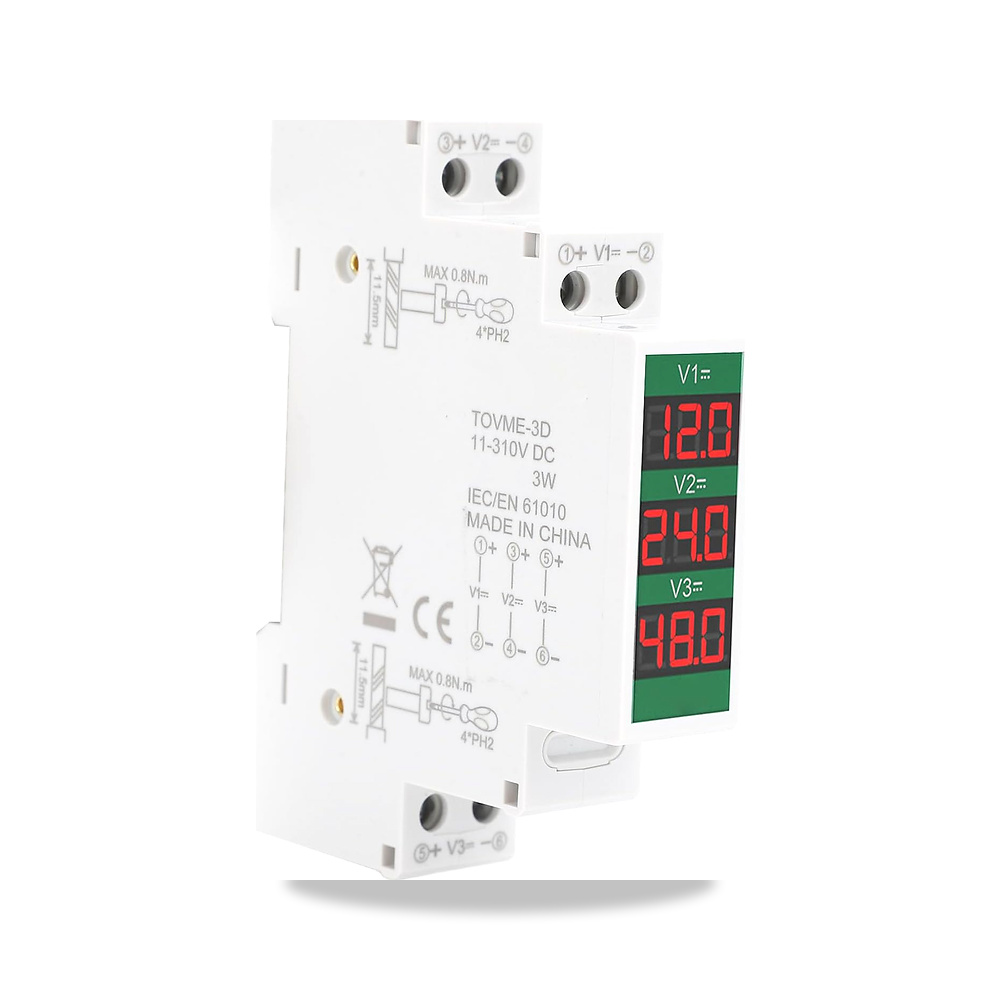 صورة منتج جوينك مقياس جهد كهربائي ثلاثي الاتجاهات معزول – جهد معياري الارقام DC11-310V LCD DIN موديل TOVME 3D - كود الصنف reemco-2027-1498040 - ماركة يباع من خلال reemco - توريد وتصوير حصري لشركة ريمكو القابضة السعودية