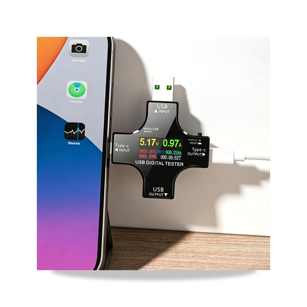 صورة منتج مقياس طاقة USB نوع سي 2 في 1 رقمي متعدد 3.6-32 فولت 0-8.0 امبير اختبار الجهد والتيار، من النوع سي - كود الصنف reemco-2027-1498077 - ماركة يباع من خلال reemco - توريد وتصوير حصري لشركة ريمكو القابضة السعودية