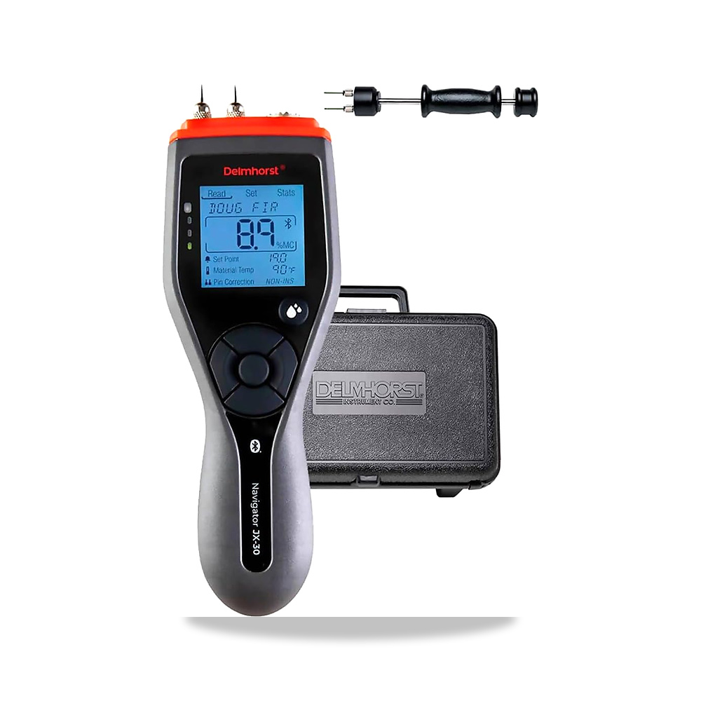 صورة منتج عبوة مقياس رطوبة الخشب الرقمي JX-30/P01 / تتضمن متر، حقيبة حمل 324CAS-0112، قطب مطرقة 26-ES، و(10) 496 دبوس - كود الصنف reemco-2027-1498306 - ماركة يباع من خلال reemco - توريد وتصوير حصري لشركة ريمكو القابضة السعودية