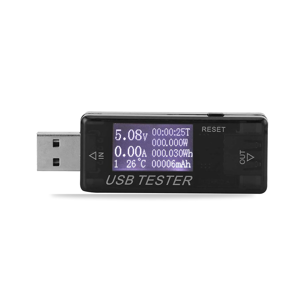 صورة منتج جهاز اختبار الجهد الكهربائي 8 في 1 بمنفذ USB، رقمي 0-5 امبير 0-150 واط 4-30 فولت، مقياس والتيار (اسود) - كود الصنف reemco-2027-1498490 - ماركة يباع من خلال reemco - توريد وتصوير حصري لشركة ريمكو القابضة السعودية