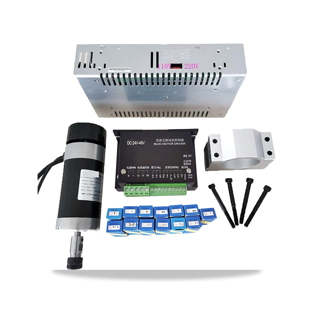 صورة منتج محرك محوري SUBKANSH CNC عالي السرعة 500W مزود بمحرك بديل إمداد الطاقة المحرك المتدرج 55 مم المشبك قوس ER11 - كود الصنف reemco-2027-1498699 - ماركة يباع من خلال reemco - توريد وتصوير حصري لشركة ريمكو القابضة السعودية