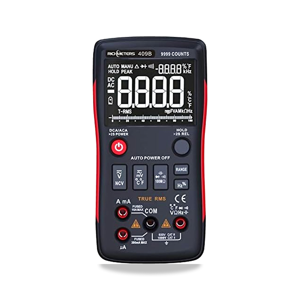 صورة منتج اختبار رقمي متعدد الكهرباء RM409B True-RMS زر 9999 العد مع الرسم البياني شريط تناظري الجهد أوم التيار بيري صن - كود الصنف reemco-2027-1500569 - ماركة يباع من خلال reemco - توريد وتصوير حصري لشركة ريمكو القابضة السعودية